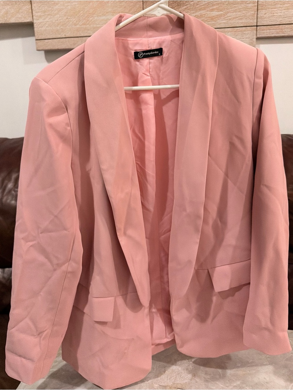 Pretty Garden Dusty Pink Shawl-Collar Blazer